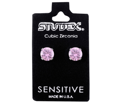 Studex Sensitive Stainless Steel Tiff. 6mm Pink Cubic Zirconia