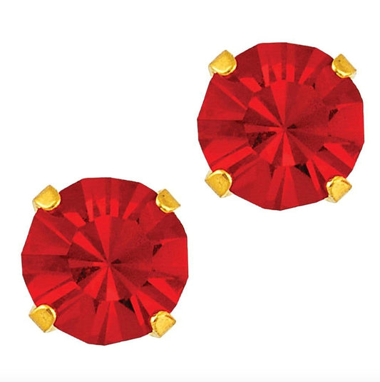 STUDEX  Sensitive Gold Plated Tiff. 5mm – July Ruby