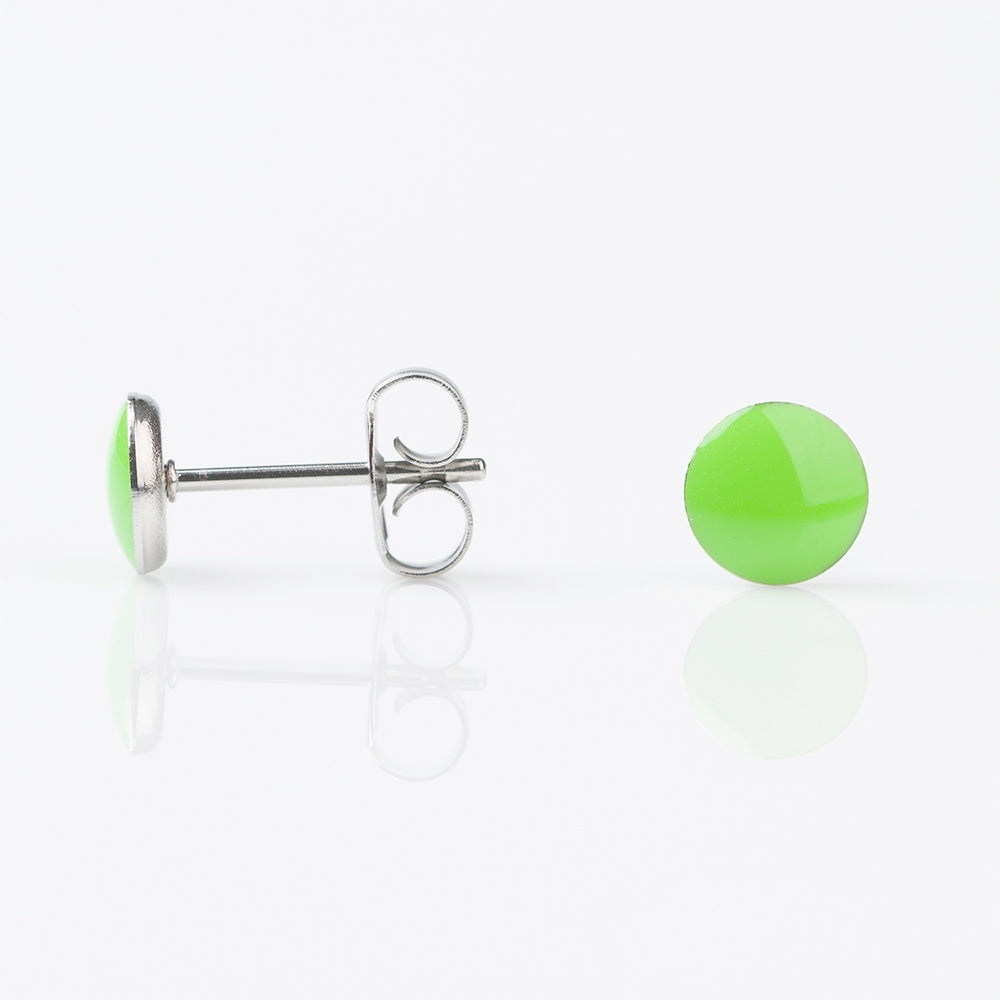 STUDEX Tiny Tips Stainless Steel 5mm Novelty Neon Green Button