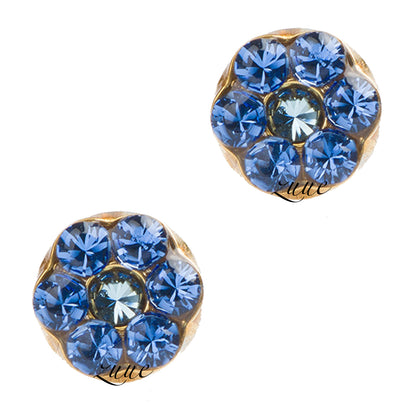 Studex Plus Large 5mm Gold Plated Daisy September Sapphire – March Aquamarine Ear Piercing Earrings