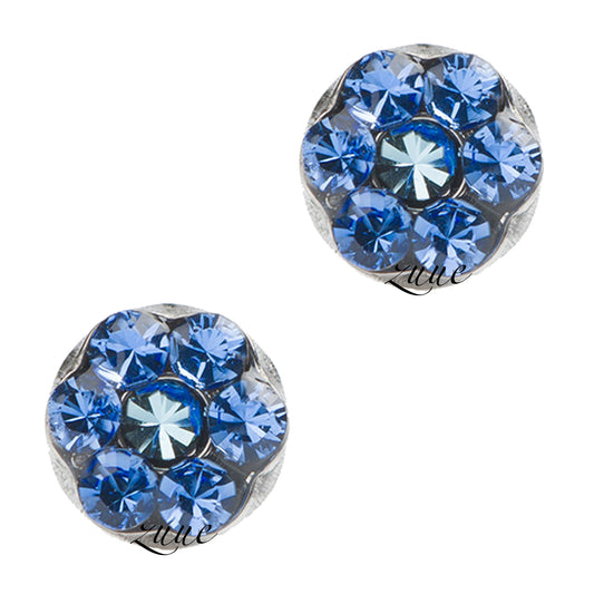 Studex Plus Large 5mm Stainless Steel Daisy September Sapphire – March Aquamarine Ear Piercing Earrings