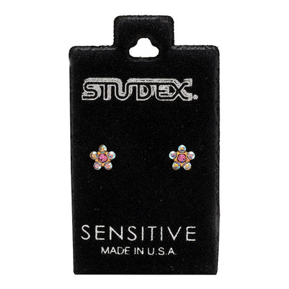 Studex Sensitive Gold Plated Daisy AB Crystal-Rose