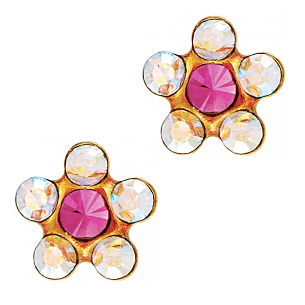 Studex Sensitive Gold Plated Daisy AB Crystal-Rose