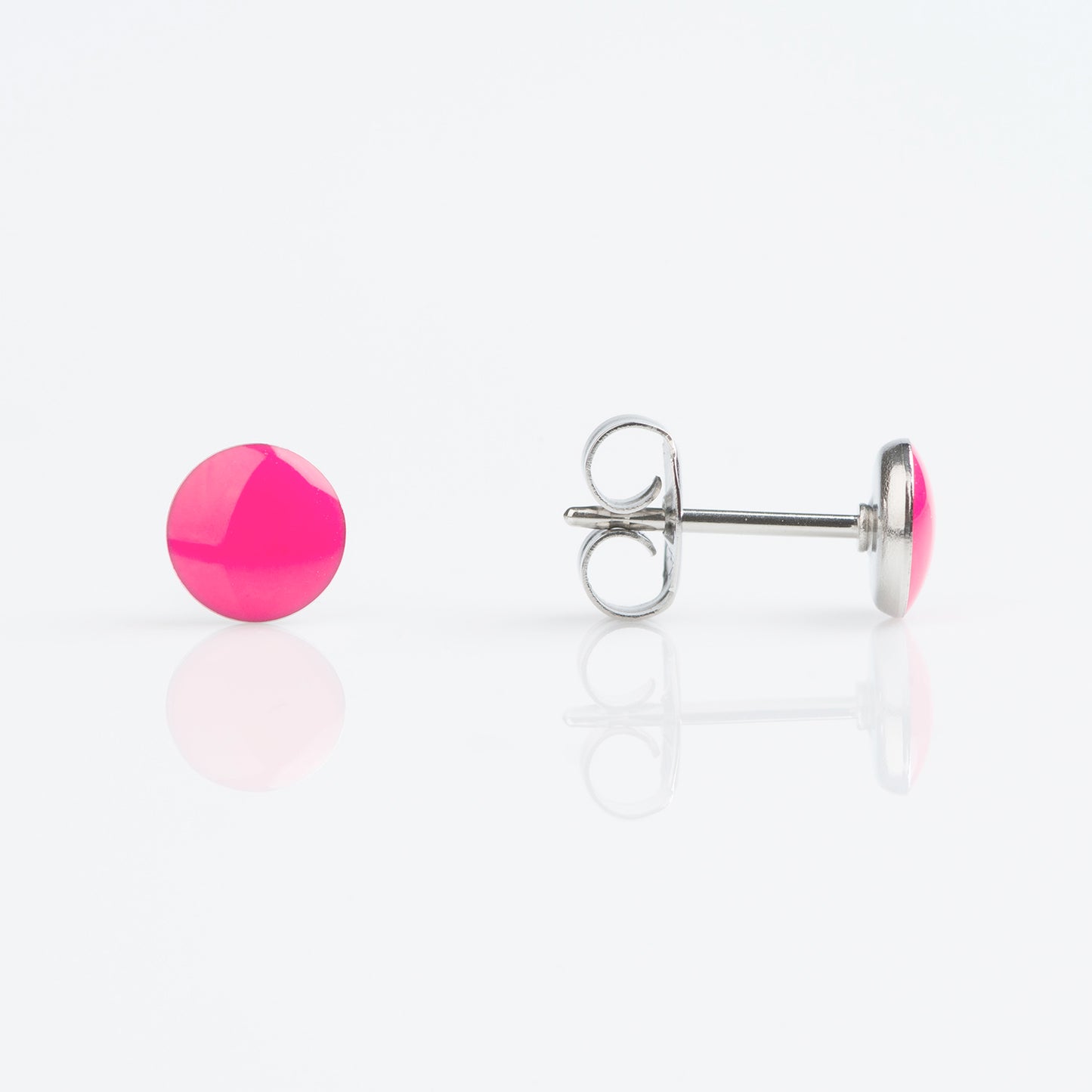 STUDEX Tiny Tips Stainless Steel 5mm Novelty Neon Hot Pink Button