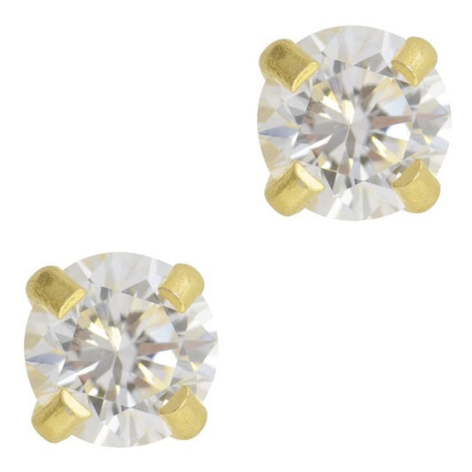 STUDEX Tiny Tips Gold Plated 4mm Clawset Cubic Zirconia